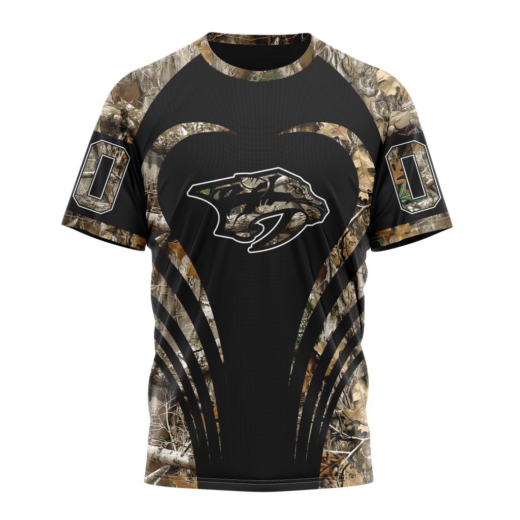 Nashville Predators Special Camo Hunting Personalized Name And Number T-Shirt Oregontrailrvpk Shirt