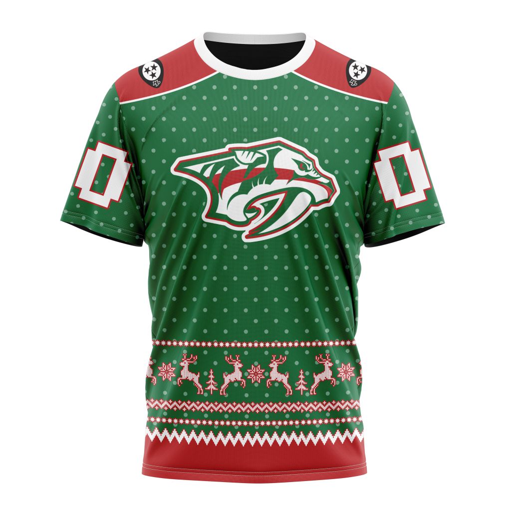 Nashville Predators Special Christmas Apparel Personalized Name And Number T-Shirt Oregontrailrvpk Shirt