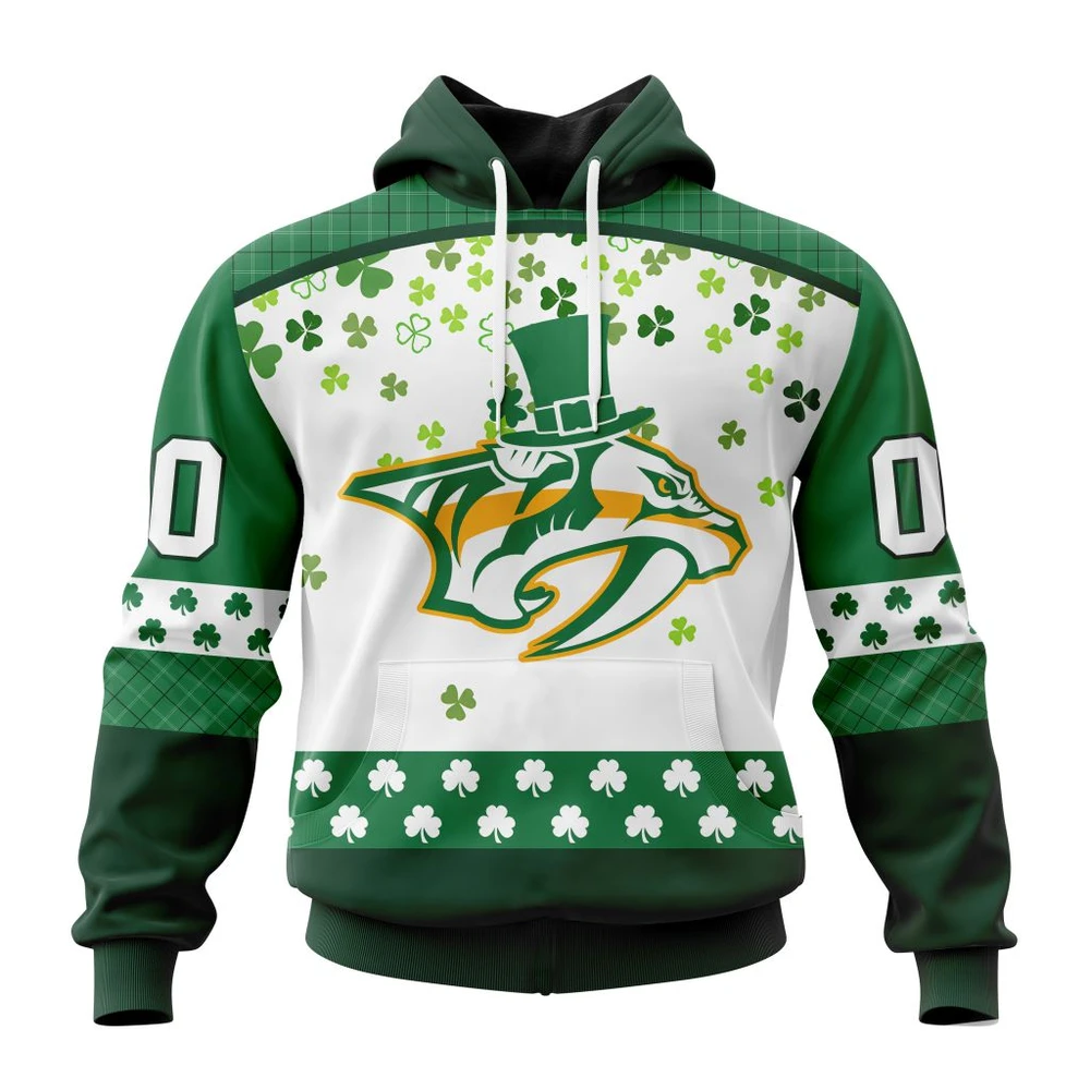 Nashville Predators Special Design For St. Patrick Day All Over Print Hoodie Style 99855