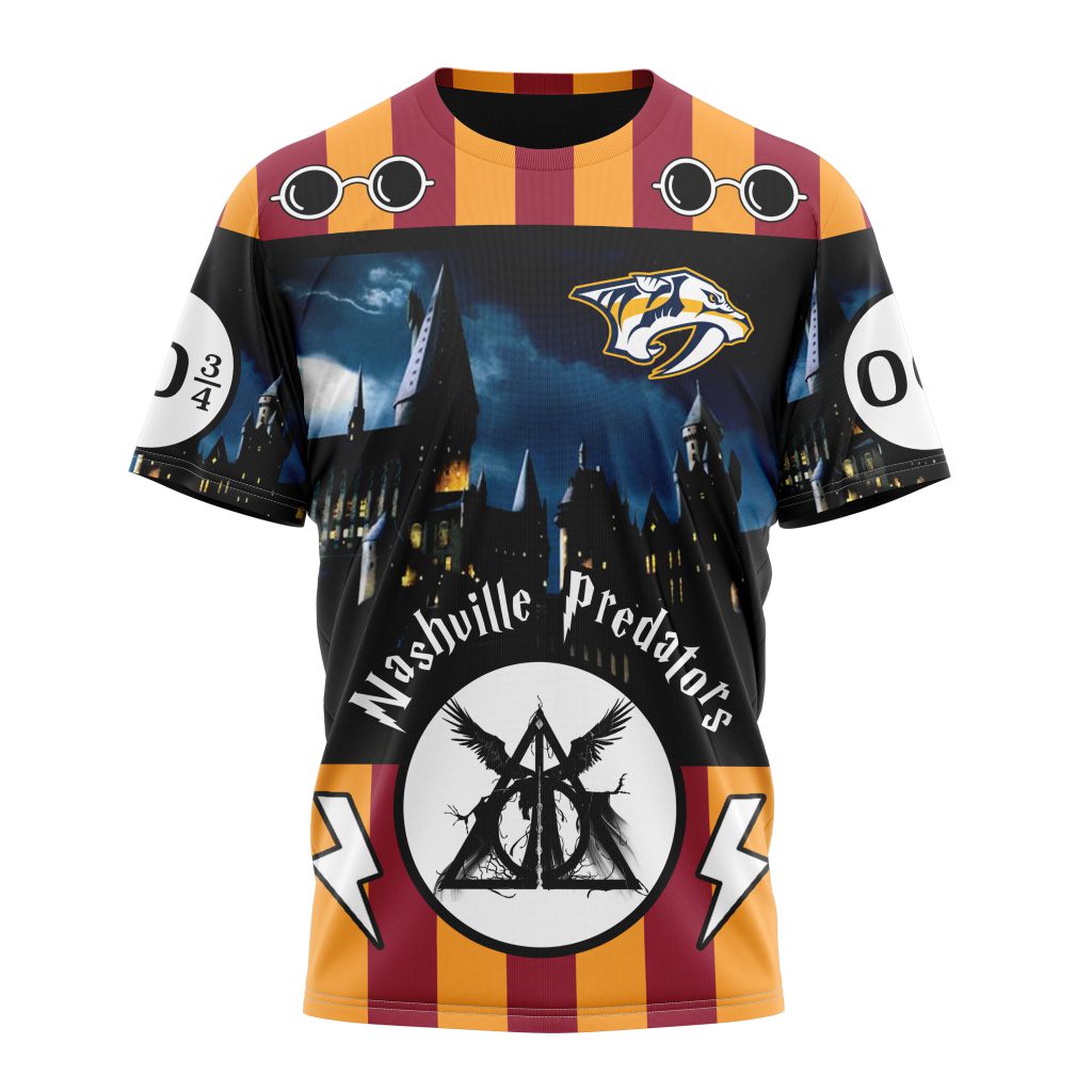 Nashville Predators Special Design With Harry Potter Theme Personalized Name And Number T-Shirt Oregontrailrvpk Shirt