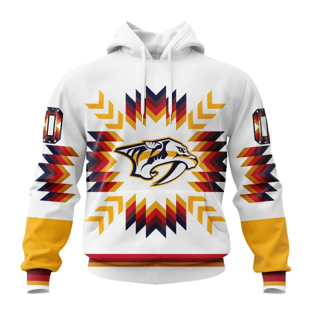 Nashville Predators Special Design With Native Pattern All Over Print Hoodie Style 79401