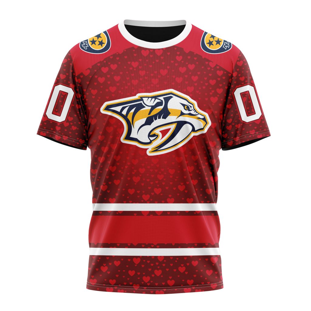Nashville Predators Special Gift For Valentines Day 01 Personalized Name And Number T-Shirt Oregontrailrvpk Shirt