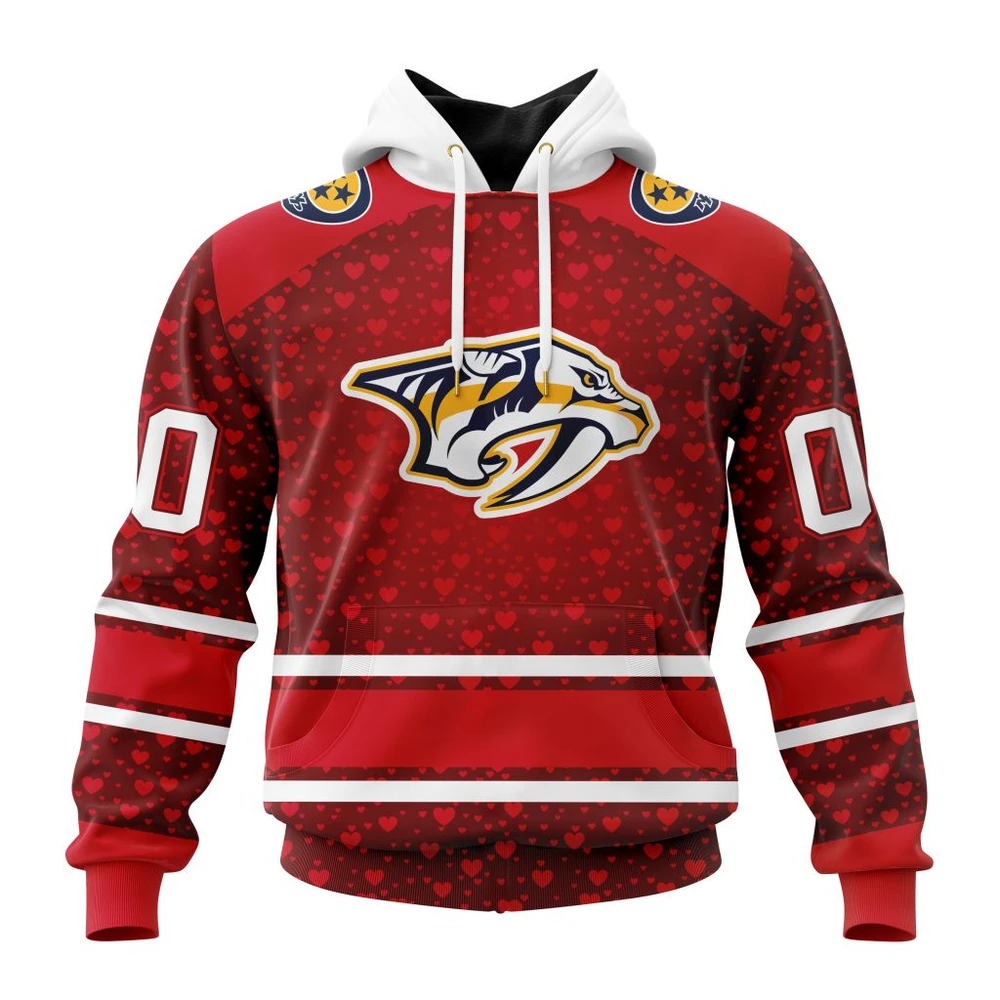 Nashville Predators Special Gift For Valentines Day All Over Print Hoodie Style 77239