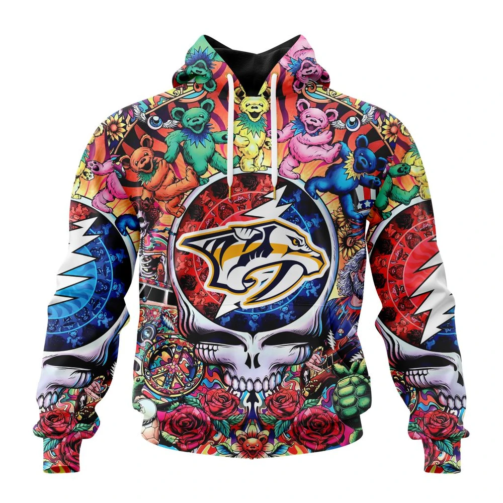 Nashville Predators Special Grateful Dead Design All Over Print Hoodie Style 45640