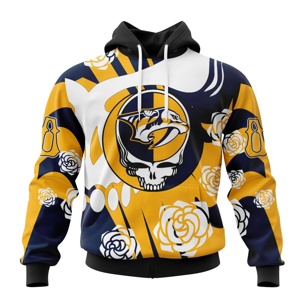 Nashville Predators Special Grateful Dead Design All Over Print Hoodie Style 49655