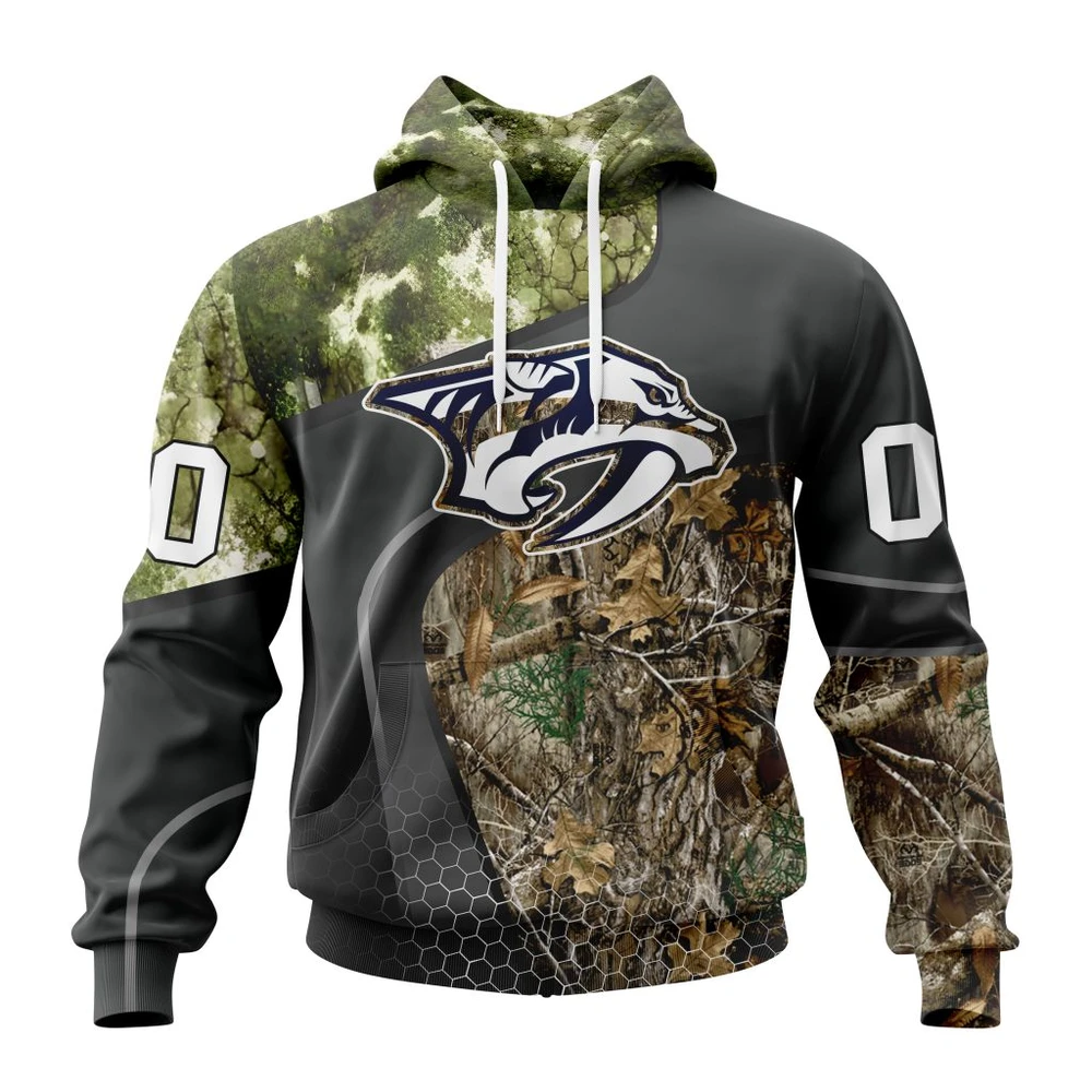 Nashville Predators Special Hunting Camo Design All Over Print Hoodie Style 90694