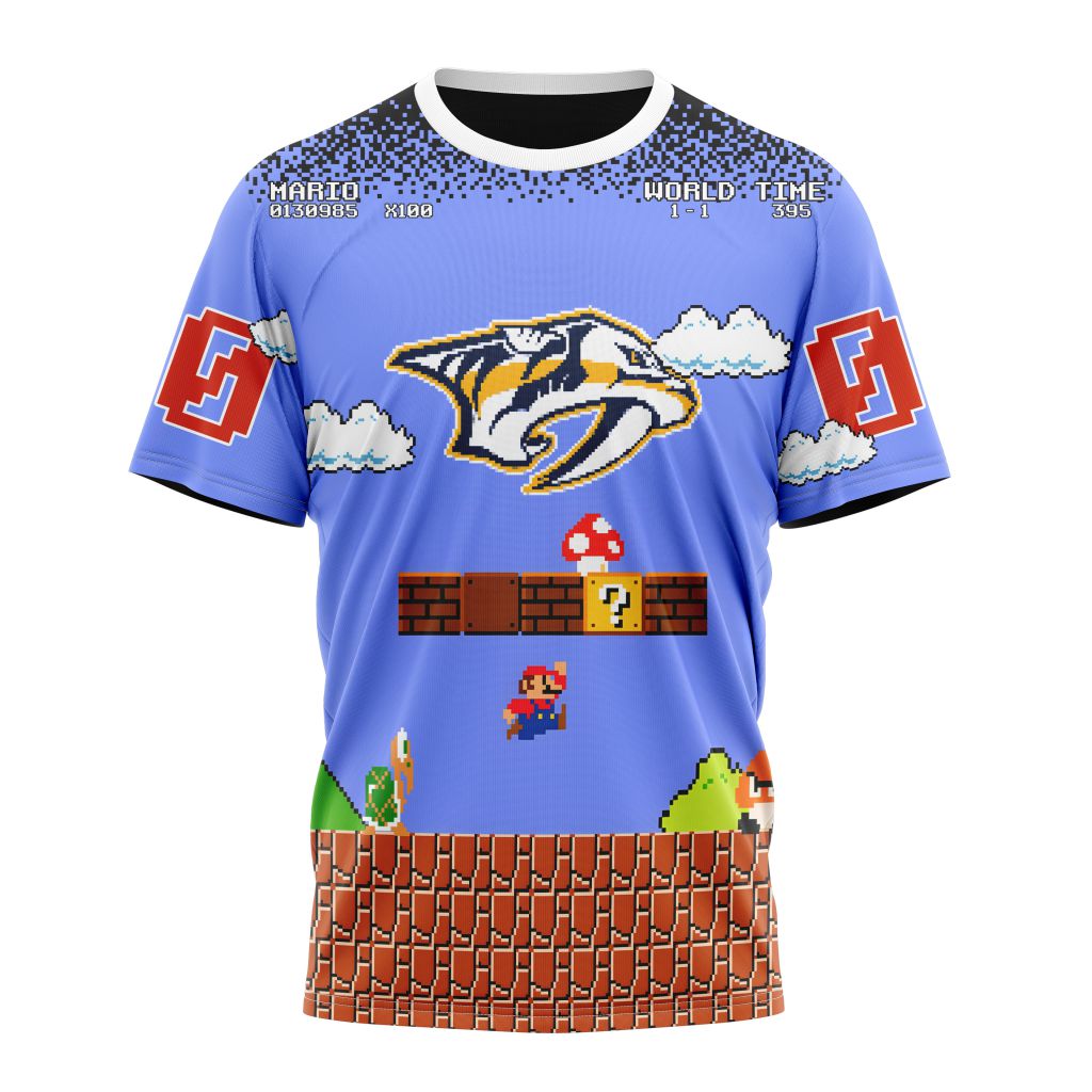 Nashville Predators Special Kits With Super Mario Game Design Personalized Name And Number T-Shirt Oregontrailrvpk Shirt