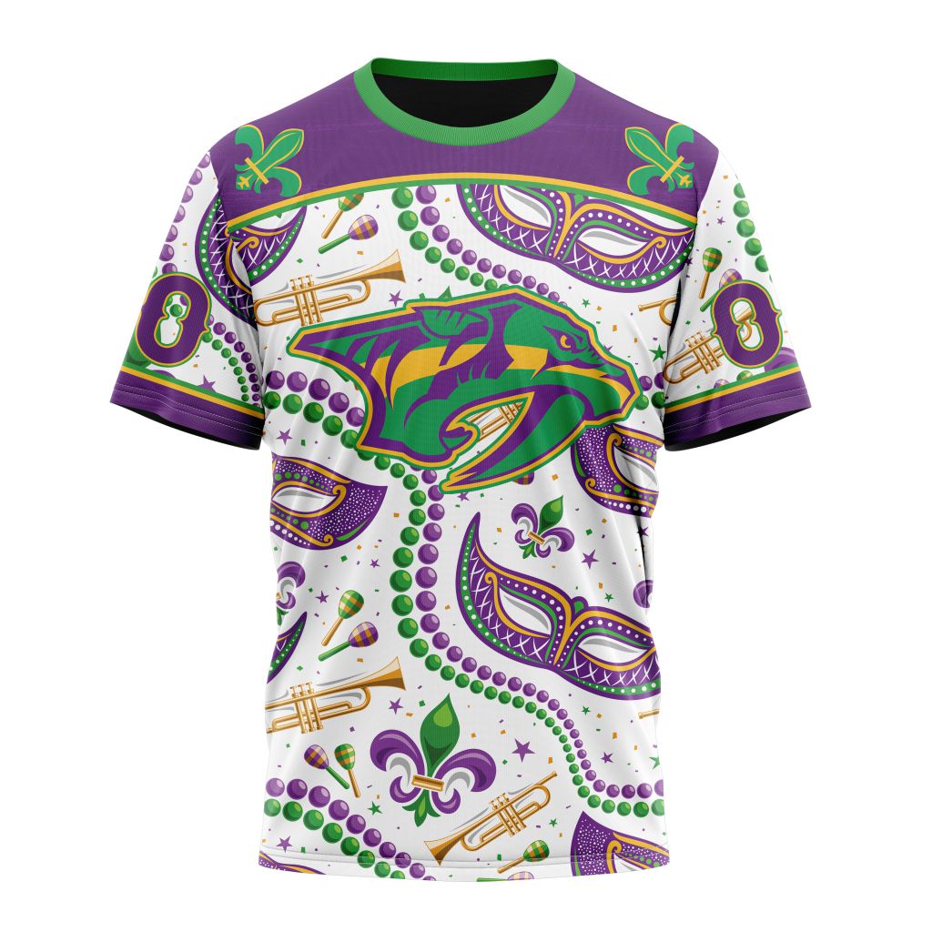 Nashville Predators Special Mardi Gras Design 01 Personalized Name And Number T-Shirt Oregontrailrvpk Shirt