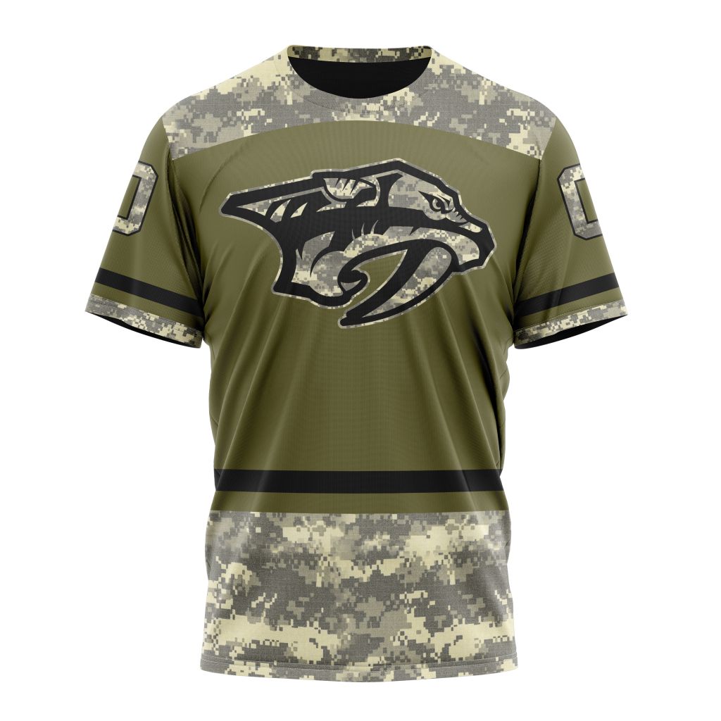 Nashville Predators Special Military Appreciation Design 04 Personalized Name And Number T-Shirt Oregontrailrvpk Shirt
