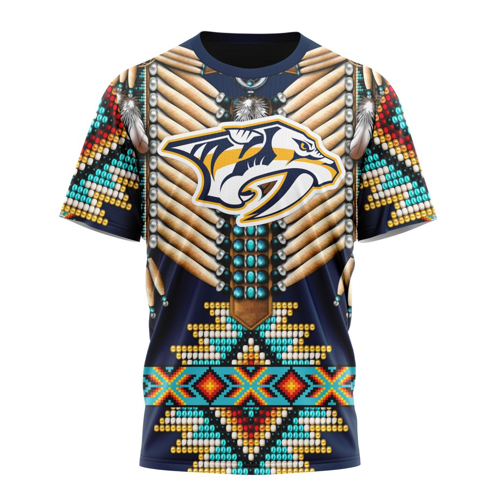 Nashville Predators Special Native Costume Design 02 Personalized Name And Number T-Shirt Oregontrailrvpk Shirt