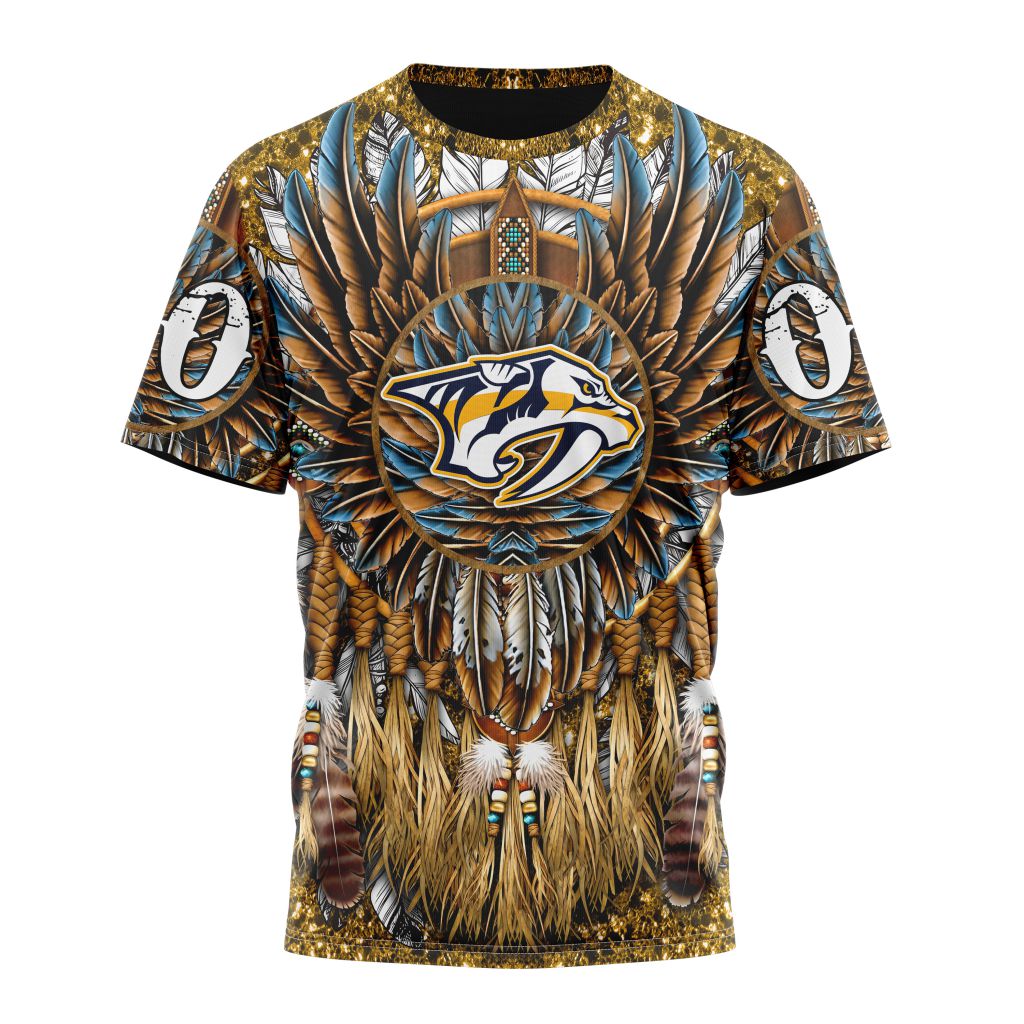 Nashville Predators Special Native Costume Design Personalized Name And Number T-Shirt Oregontrailrvpk Shirt