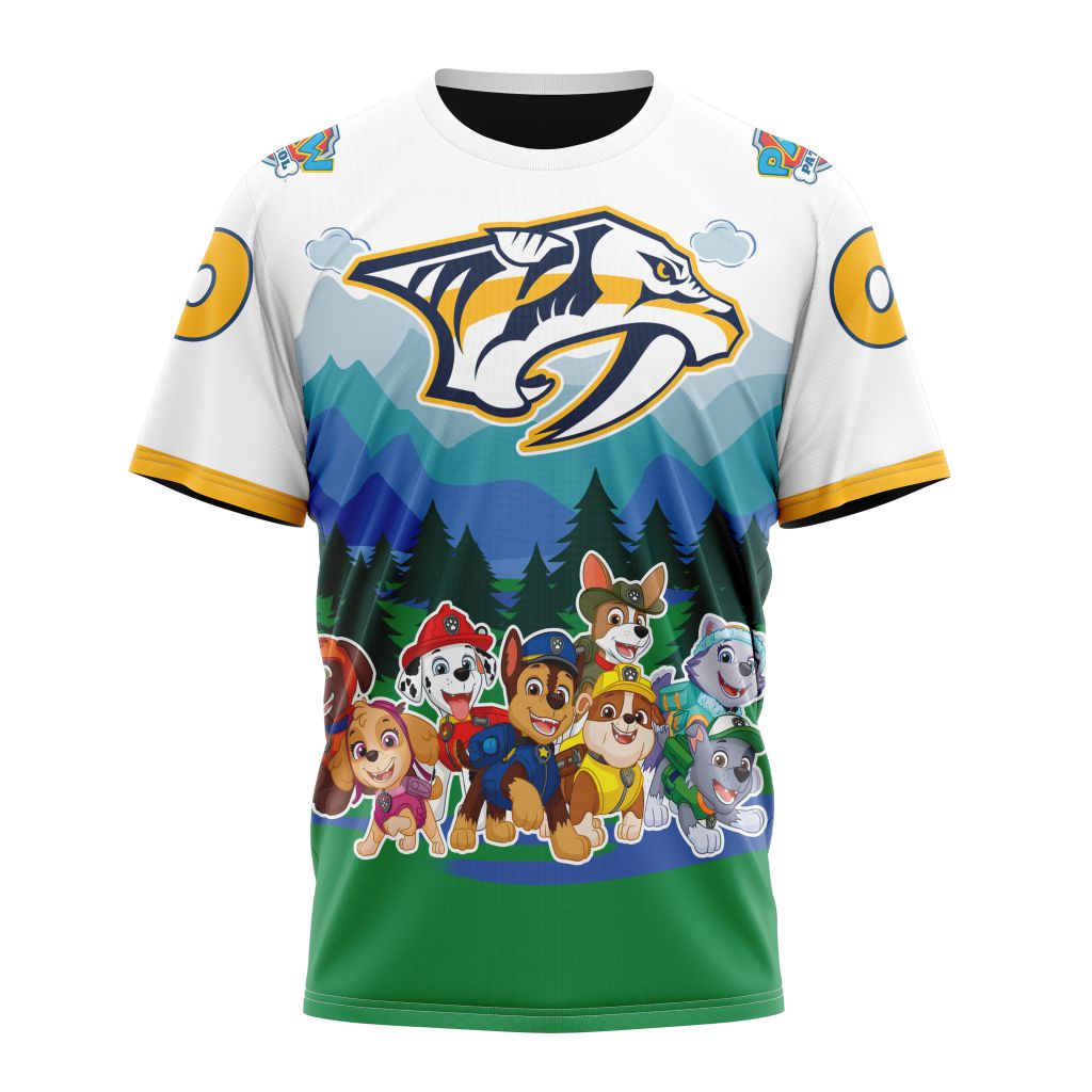Nashville Predators Special Paw Patrol Design 01 Personalized Name And Number T-Shirt Oregontrailrvpk Shirt