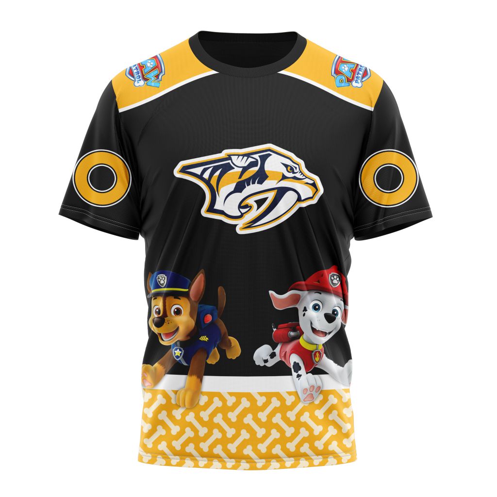 Nashville Predators Special Paw Patrol Design Personalized Name And Number T-Shirt Oregontrailrvpk Shirt