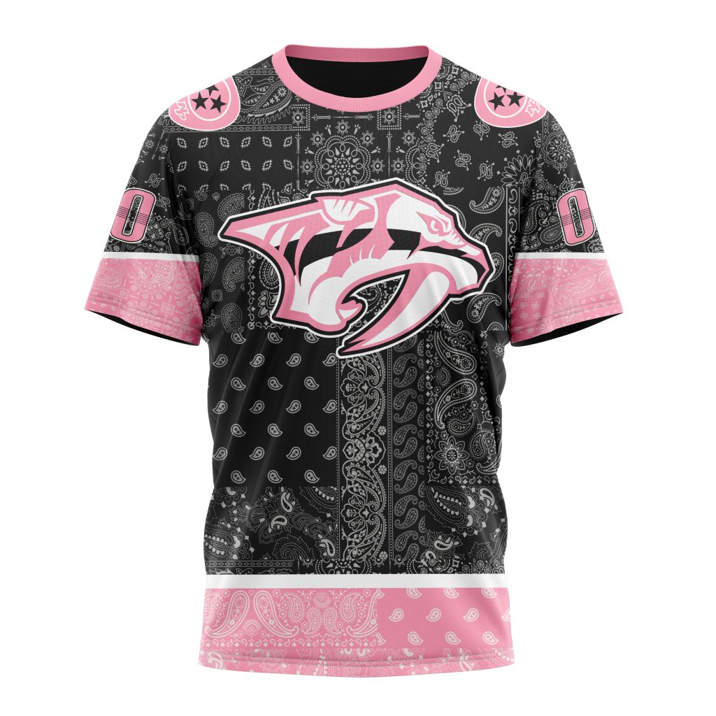 Nashville Predators Special Pink Paisley Design 01 Personalized Name And Number T-Shirt Oregontrailrvpk Shirt