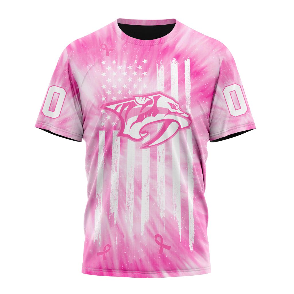 Nashville Predators Special Pink Tie-Dye Personalized Name And Number T-Shirt Oregontrailrvpk Shirt