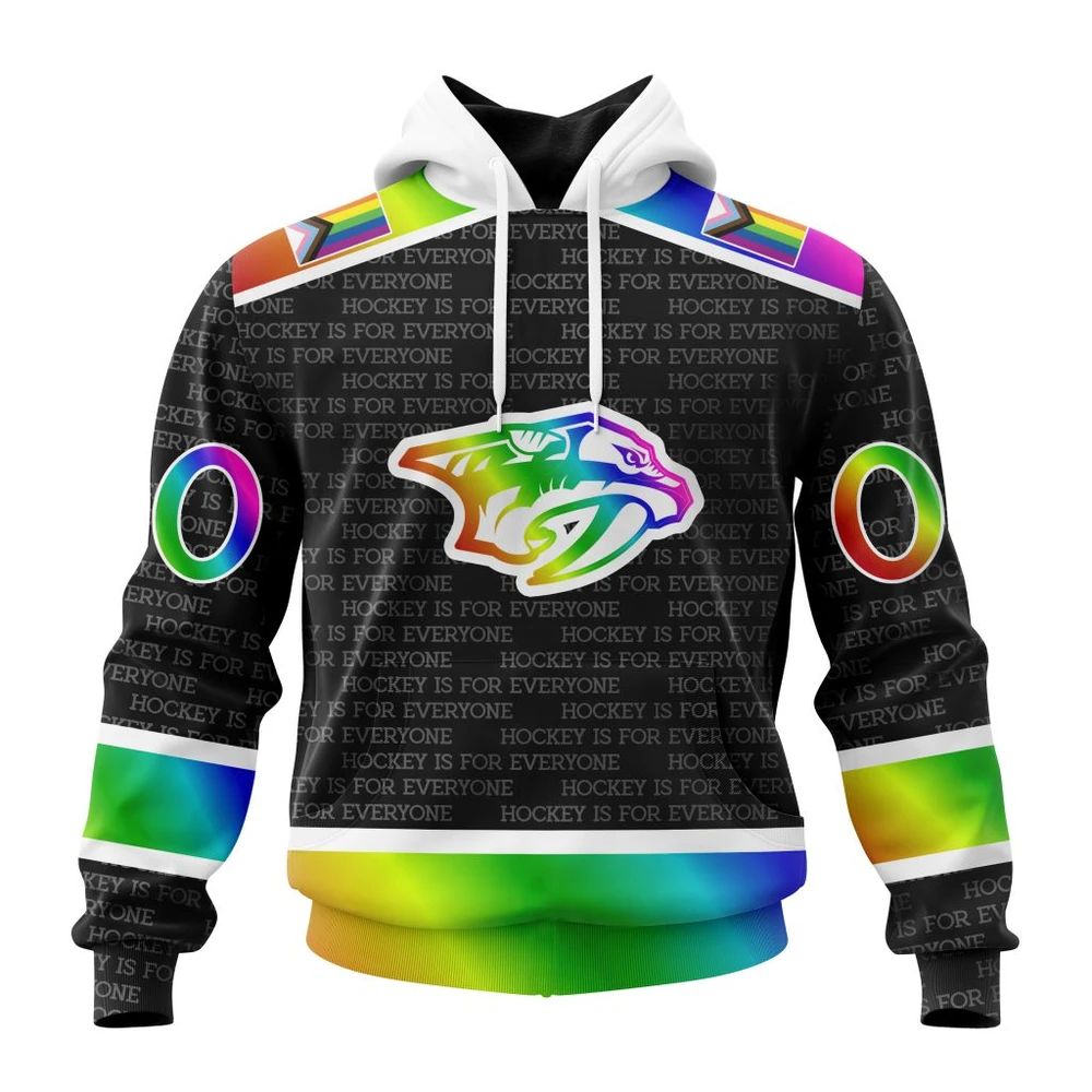 Nashville Predators Special Pride Design Hockey Is For Everyone All Over Print Hoodie Style 28257