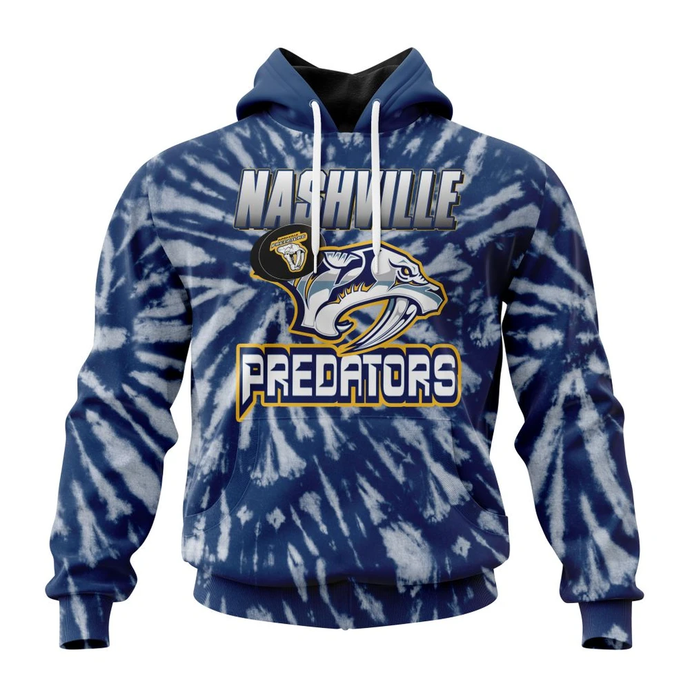 Nashville Predators Special Retro Vintage Tie Dye All Over Print Hoodie Style 87226
