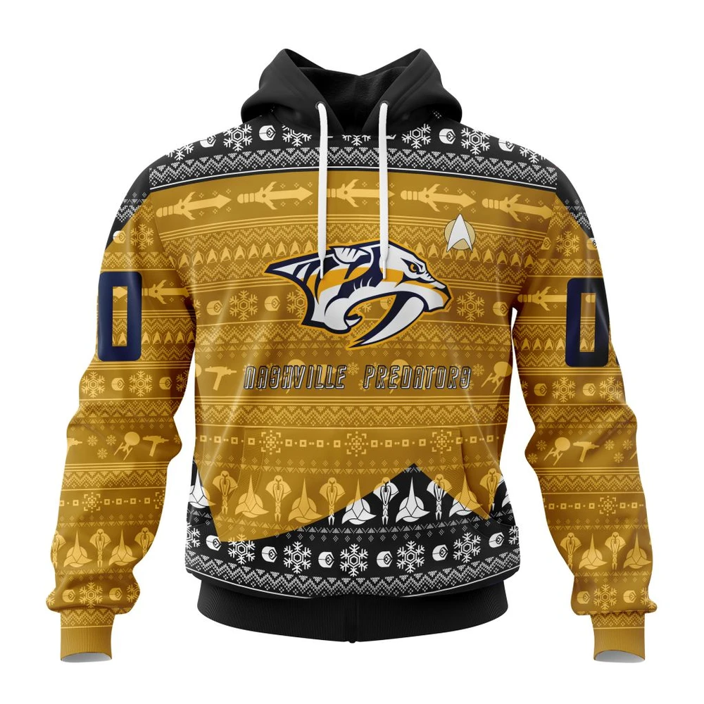 Nashville Predators Special Star Trek Design All Over Print Hoodie Style 39434