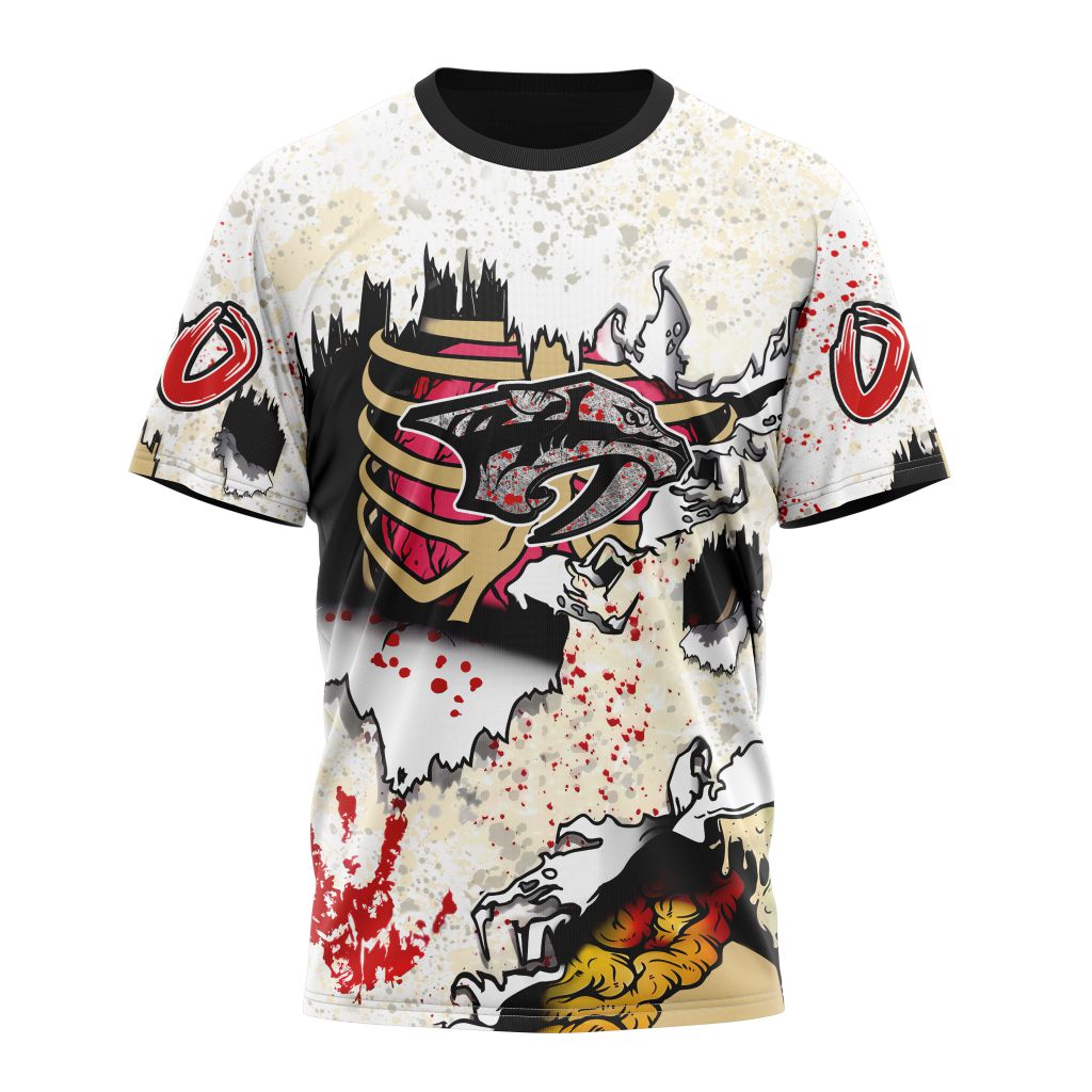 Nashville Predators Special Zombie For Halloween Personalized Name And Number T-Shirt Oregontrailrvpk Shirt