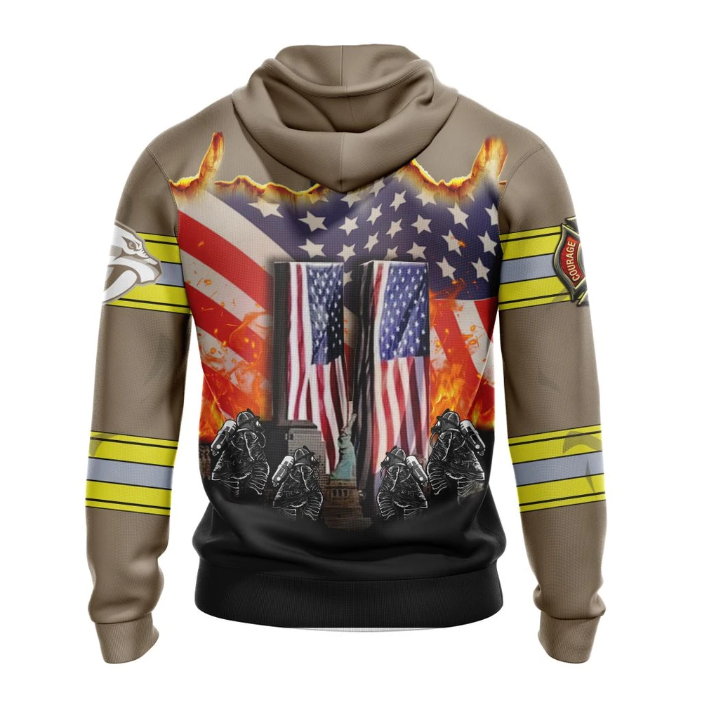 Nashville Predators Specialized Concepts For Honor Patriot Day All Over Print Hoodie Style 25977