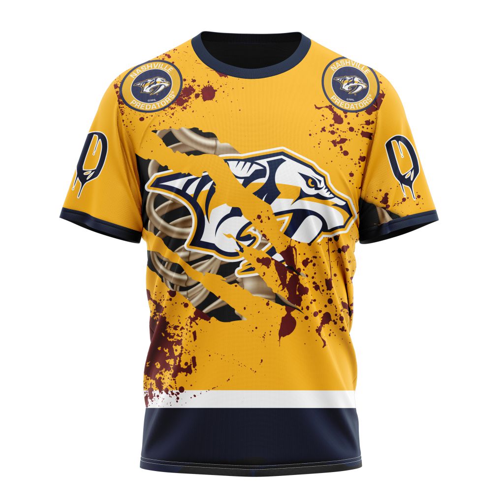 Nashville Predators Specialized Design Jersey With Your Ribs For Halloween Personalized Name And Number T-Shirt Oregontrailrvpk Shirt