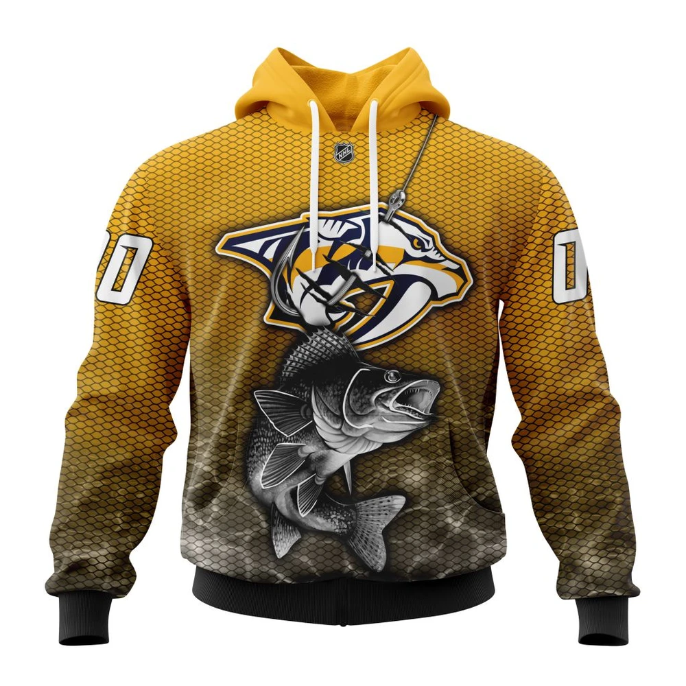 Nashville Predators Specialized Fishing All Over Print Hoodie Style 29325