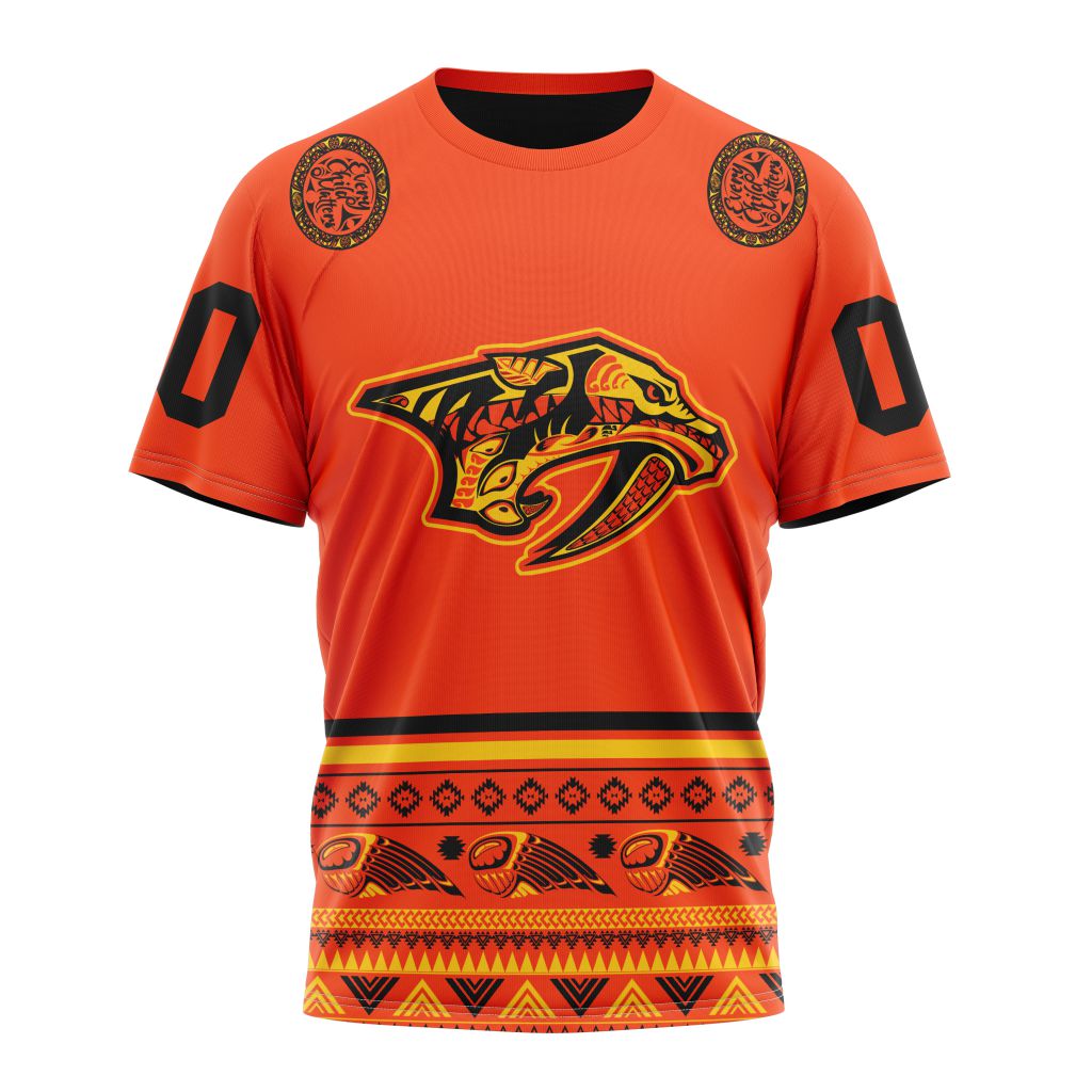 Nashville Predators Specialized National Day For Truth And Reconciliation Personalized Name And Number T-Shirt Oregontrailrvpk Shirt