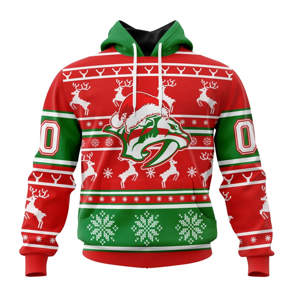 Nashville Predators Specialized Unisex Christmas Is Coming All Over Print Hoodie Style 40009