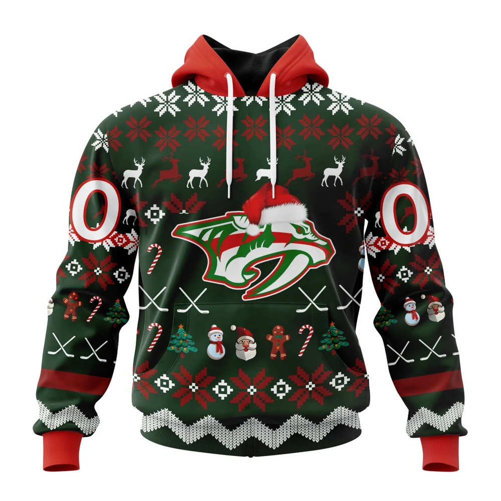 Nashville Predators Specialized Unisex Christmas Is Coming All Over Print Hoodie Style 95358
