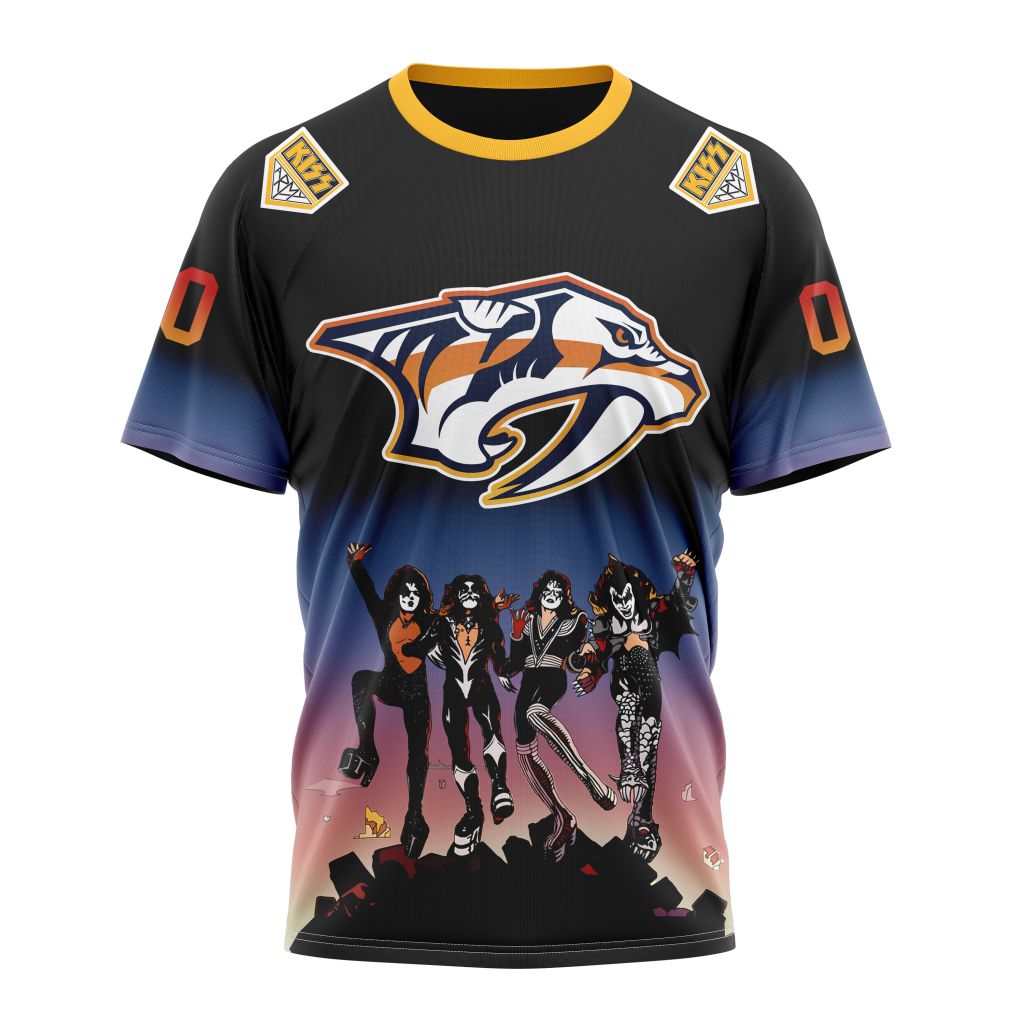Nashville Predators X KISS Band Design Personalized Name And Number T-Shirt Oregontrailrvpk Shirt