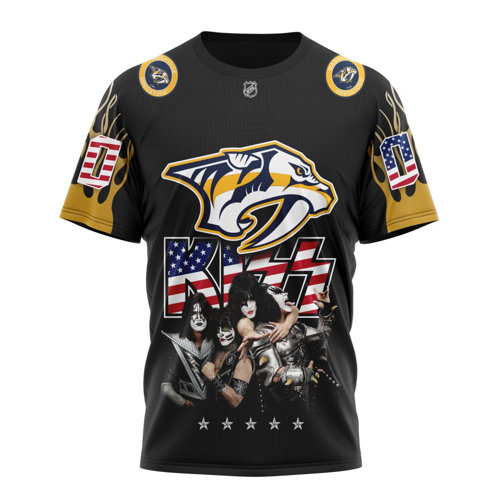 Nashville Predators X Kiss Specialized Design Personalized Name And Number T-Shirt Oregontrailrvpk Shirt