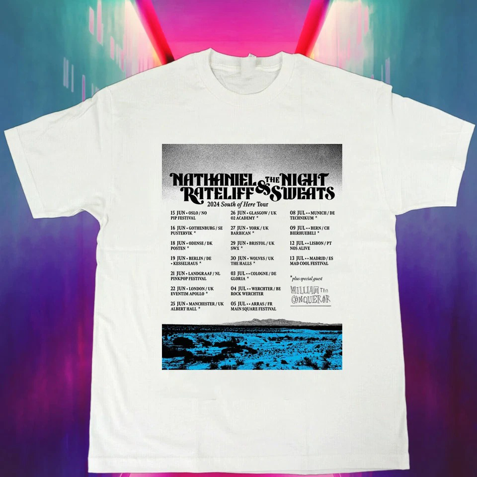 Nathaniel Rateliff the Night Sweats UK EU Tour 2024 T-Shirt Gift For Concert Lover Oregontrailrvpk Shirt