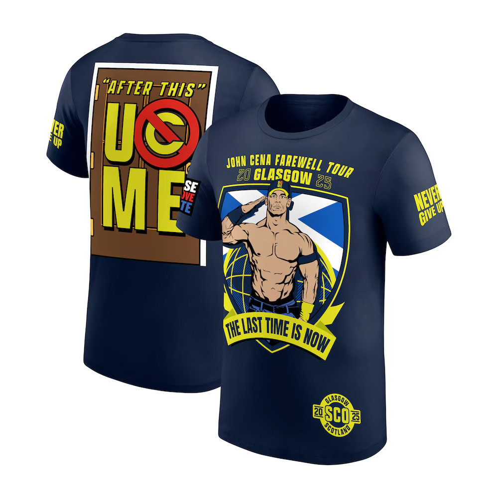 Navy John Cena Farewell Tour 2025 Glasgow T-Shirt Fathers Day Gifts Special Oregontrailrvpk Shirt