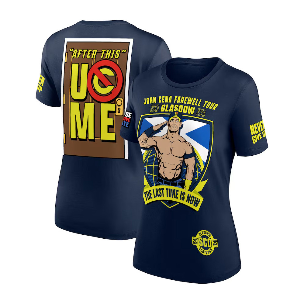Navy John Cena Farewell Tour 2025 Glasgow T-Shirt First Time Mom Gifts Oregontrailrvpk Shirt