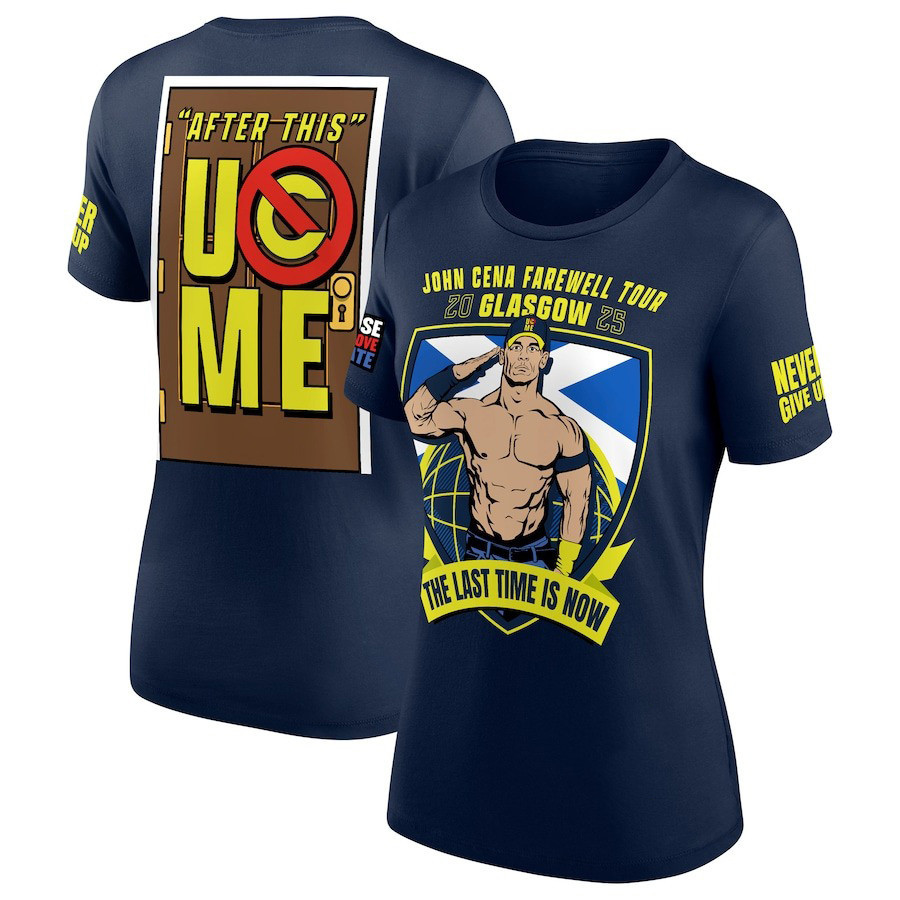 Navy John Cena Farewell Tour 2025 Glasgow T-Shirt Women's Oregontrailrvpk Shirt