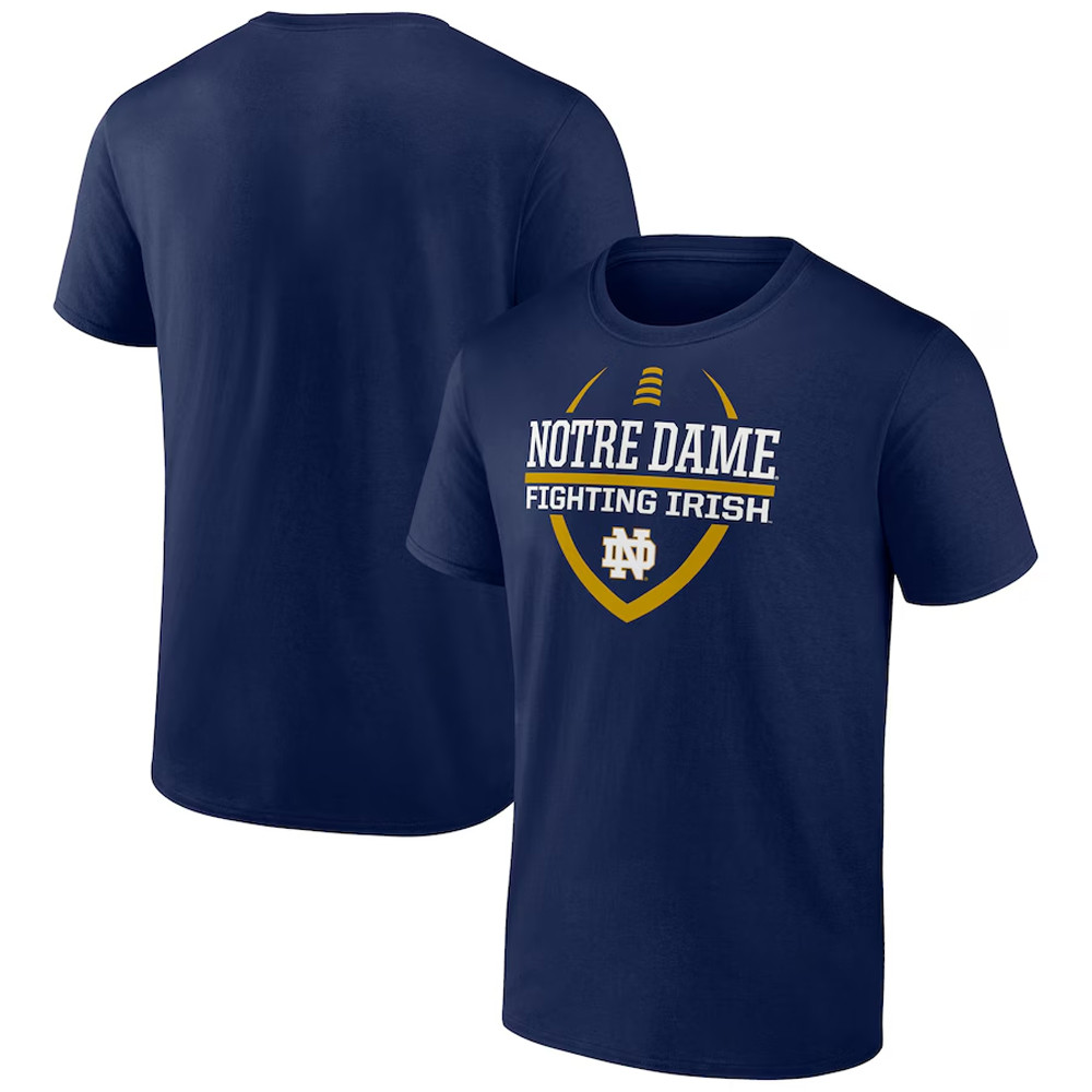 Navy Notre Dame Fighting Irish Football Fan T-Shirt For Husband Oregontrailrvpk Shirt