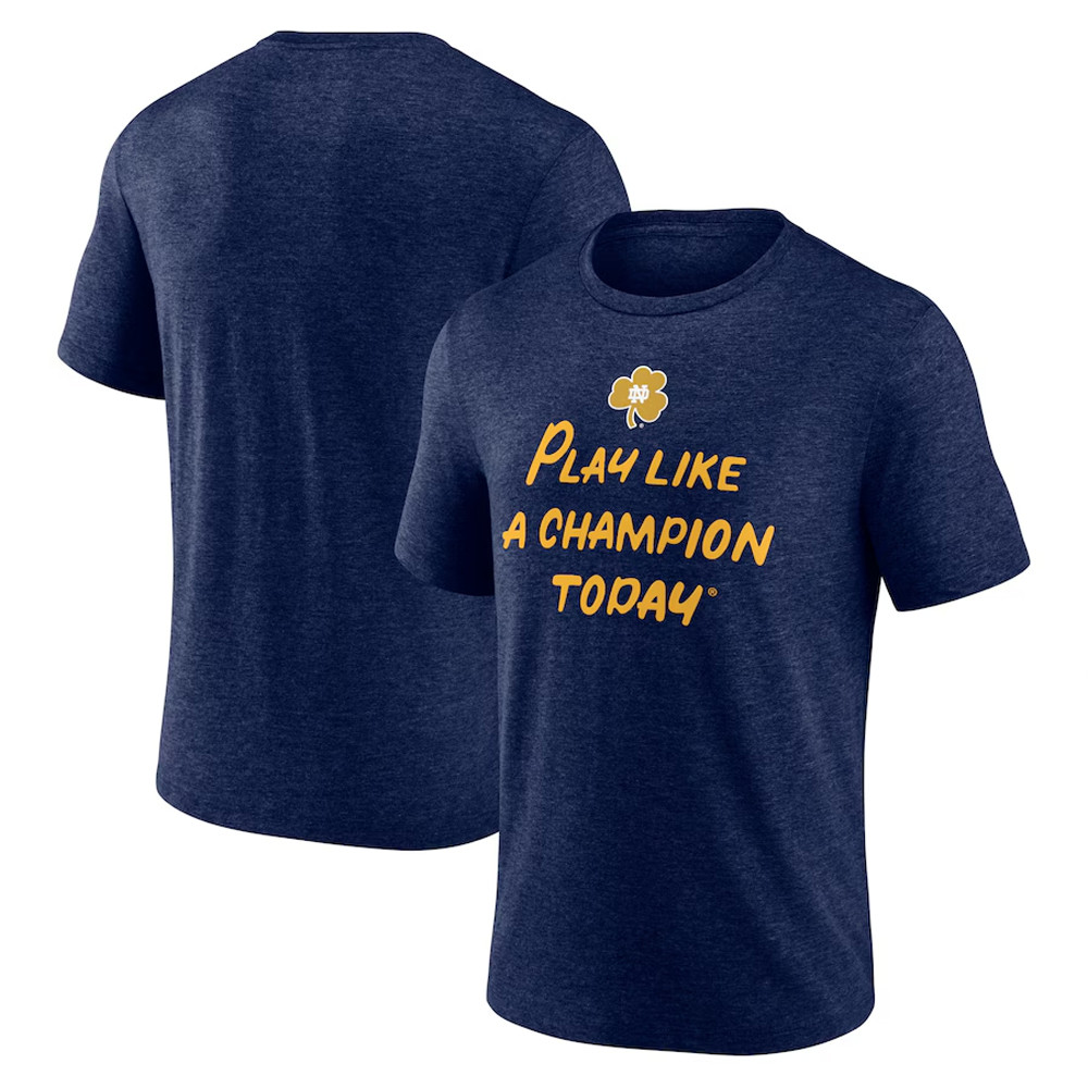 Navy Notre Dame Fighting Irish Play Like A Champion Today T-Shirt Best Football Gifts Oregontrailrvpk Shirt