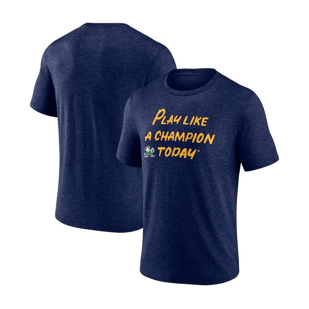 Navy Notre Dame Fighting Irish Play Like A Champion Today T-Shirt Football Themed Gifts Oregontrailrvpk Shirt