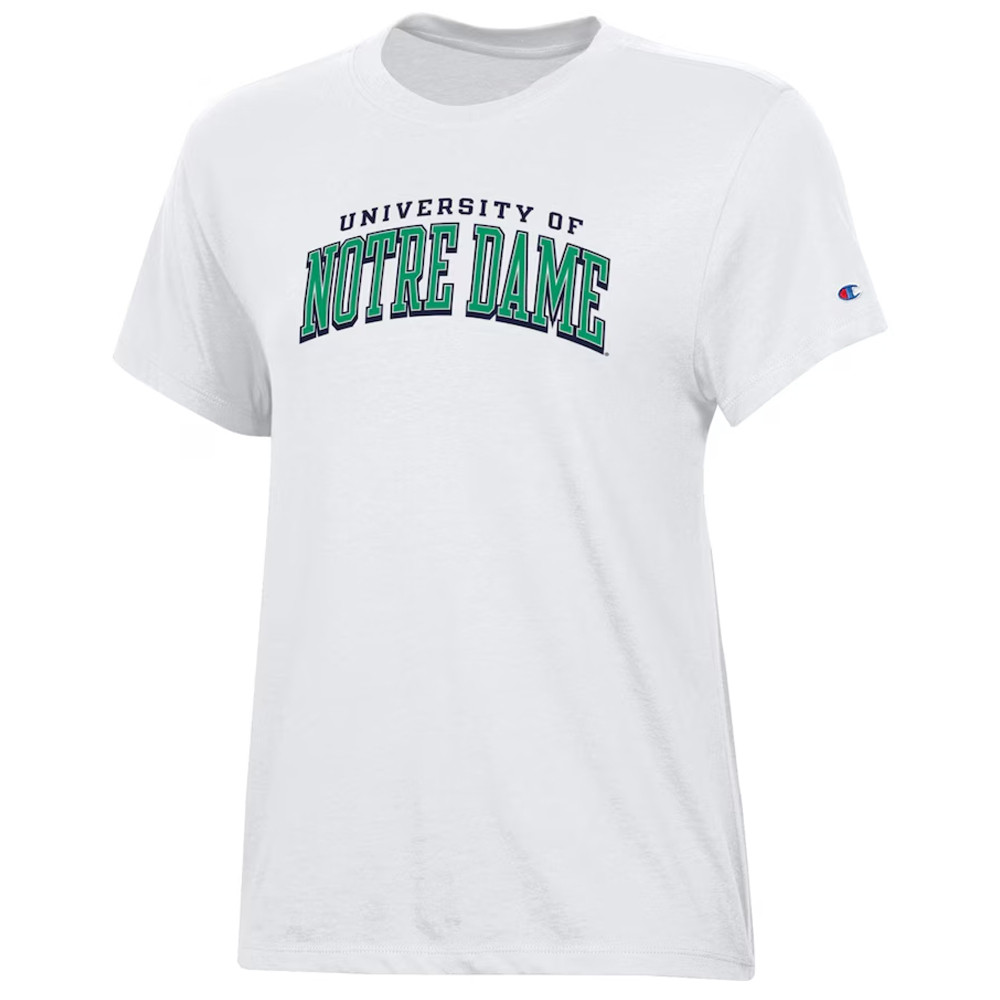 Navy Notre Dame Fighting Irish SP Arch SSN Women's T-Shirt For Wife Oregontrailrvpk Shirt