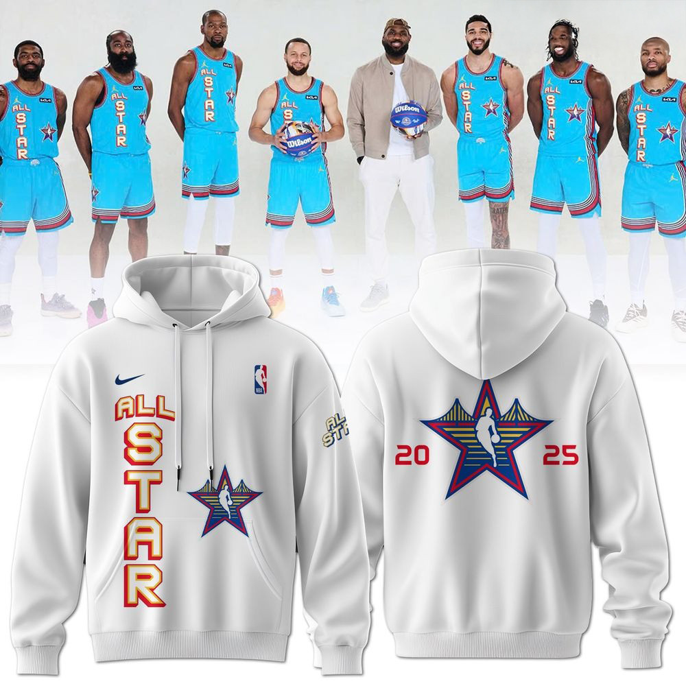 NBA All Stars 2025 New Special White Hoodie Best Gifts For Basketball Fans