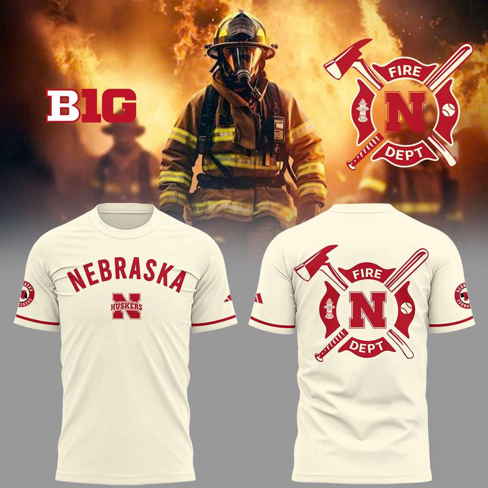 Nebraska Huskers Baseball x Firefighter Appreciation Night T-Shirt Oregontrailrvpk Shirt