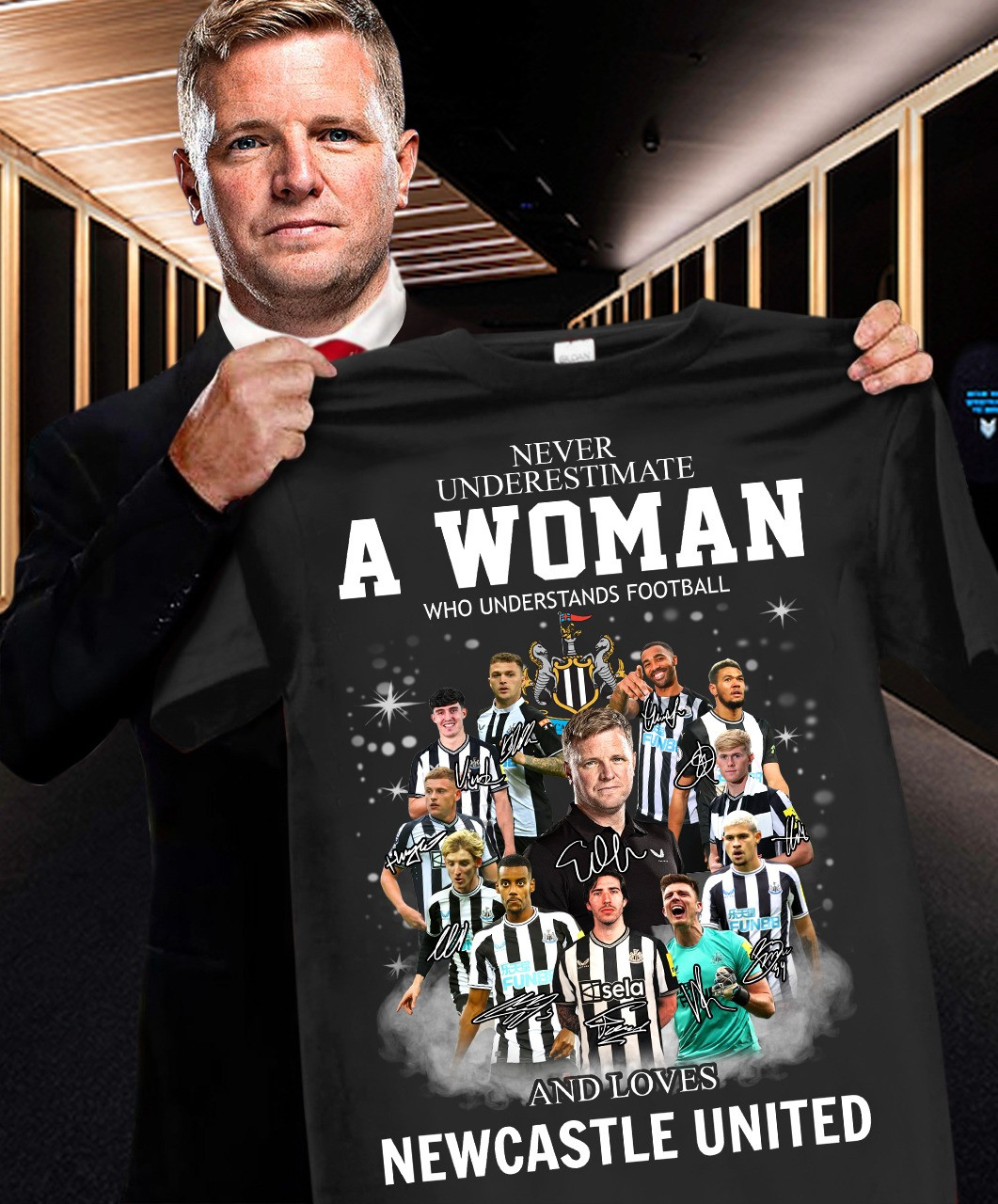 Never Underestimate A Woman Loves Newcastle United Shirt For Newcastle United Fans Oregontrailrvpk Shirt