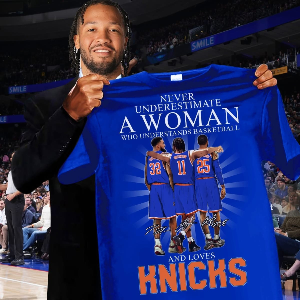 Never Underestimate A Woman Who Loves Knicks Shirt Basketball Gifts For Her Oregontrailrvpk Shirt