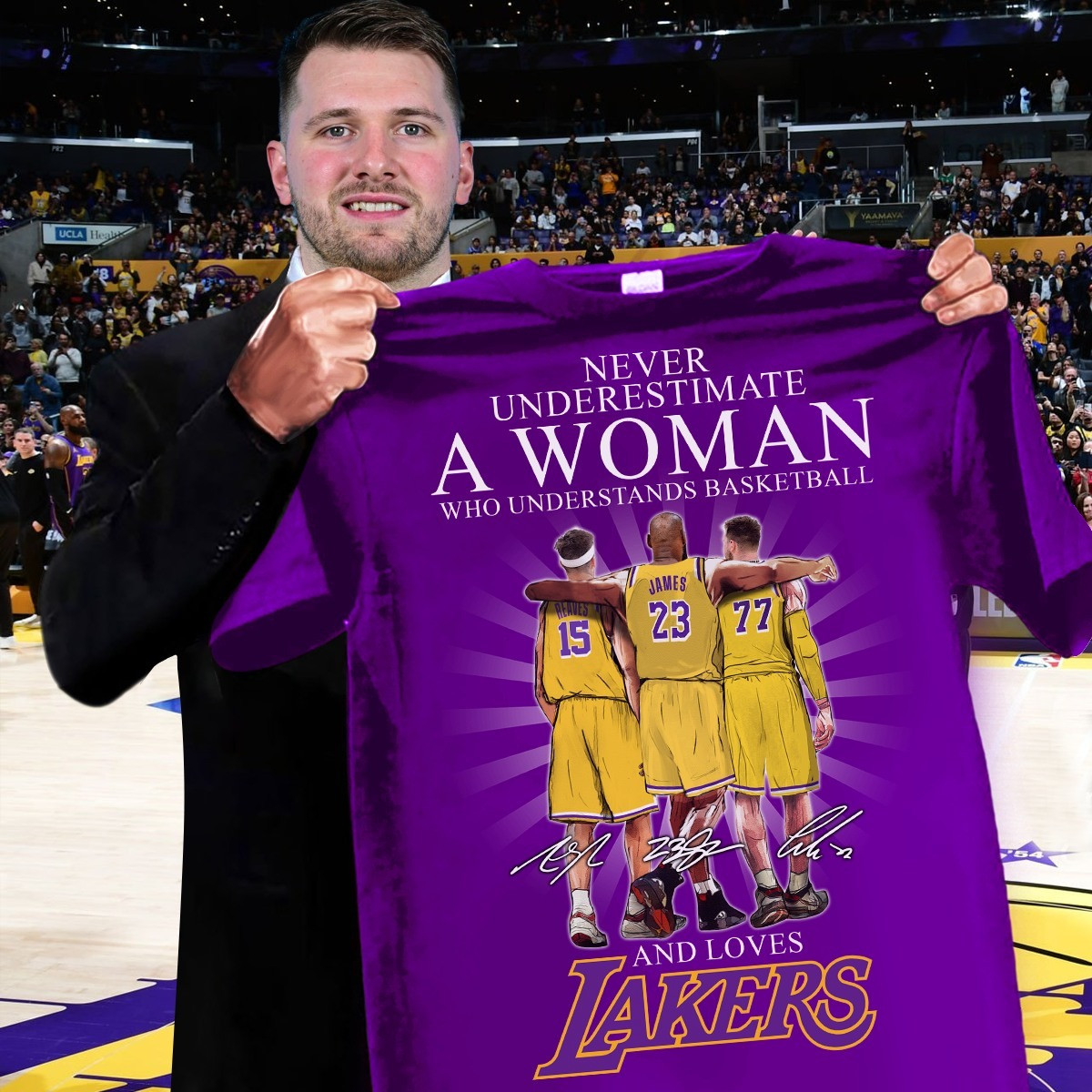 Never Underestimate A Woman Who Loves Los Angeles Lakers Shirt Basketball Gifts For Her Oregontrailrvpk Shirt