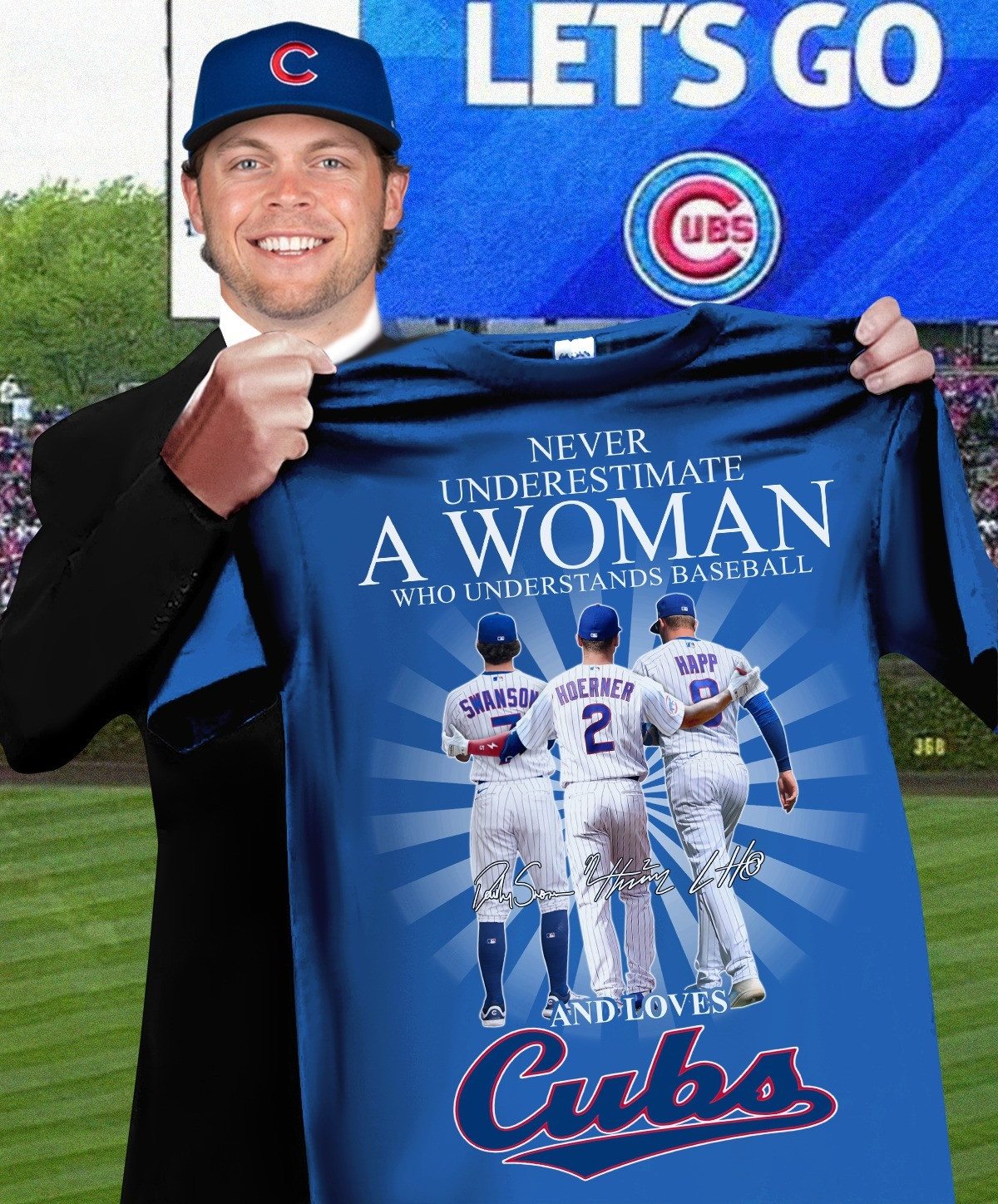 Never Underestimate Woman Loves Chicago Cubs T-Shirt Baseball Cubs For Her Oregontrailrvpk Shirt