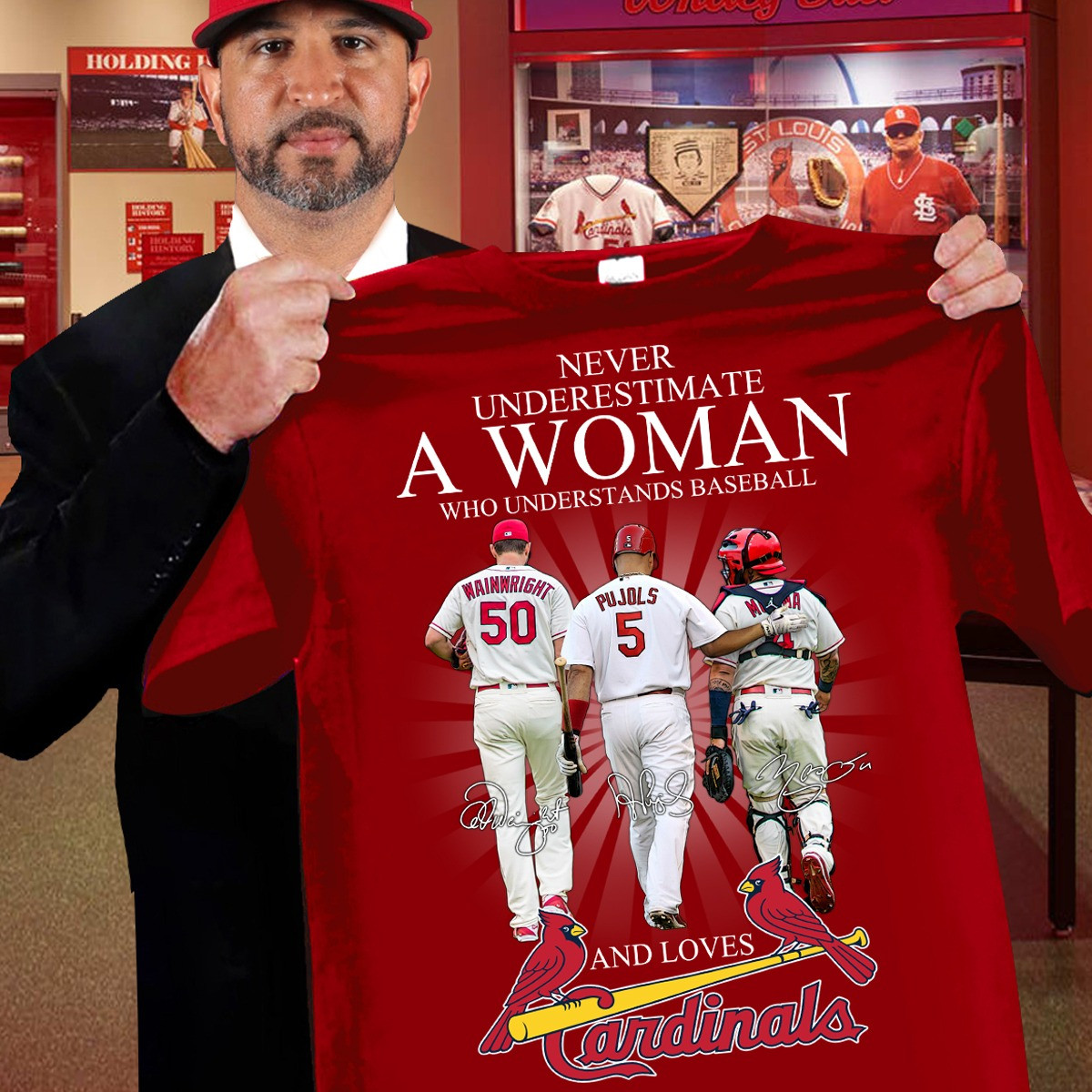 Never Underestimate Woman Loves St Louis Cardinals T-Shirt Baseball For Her Oregontrailrvpk Shirt