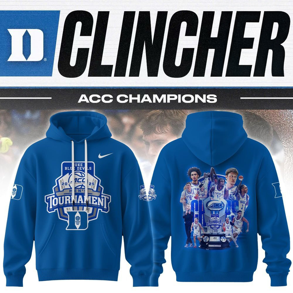 New Duke Men's Basketball ACC Champions 2025 Hoodie