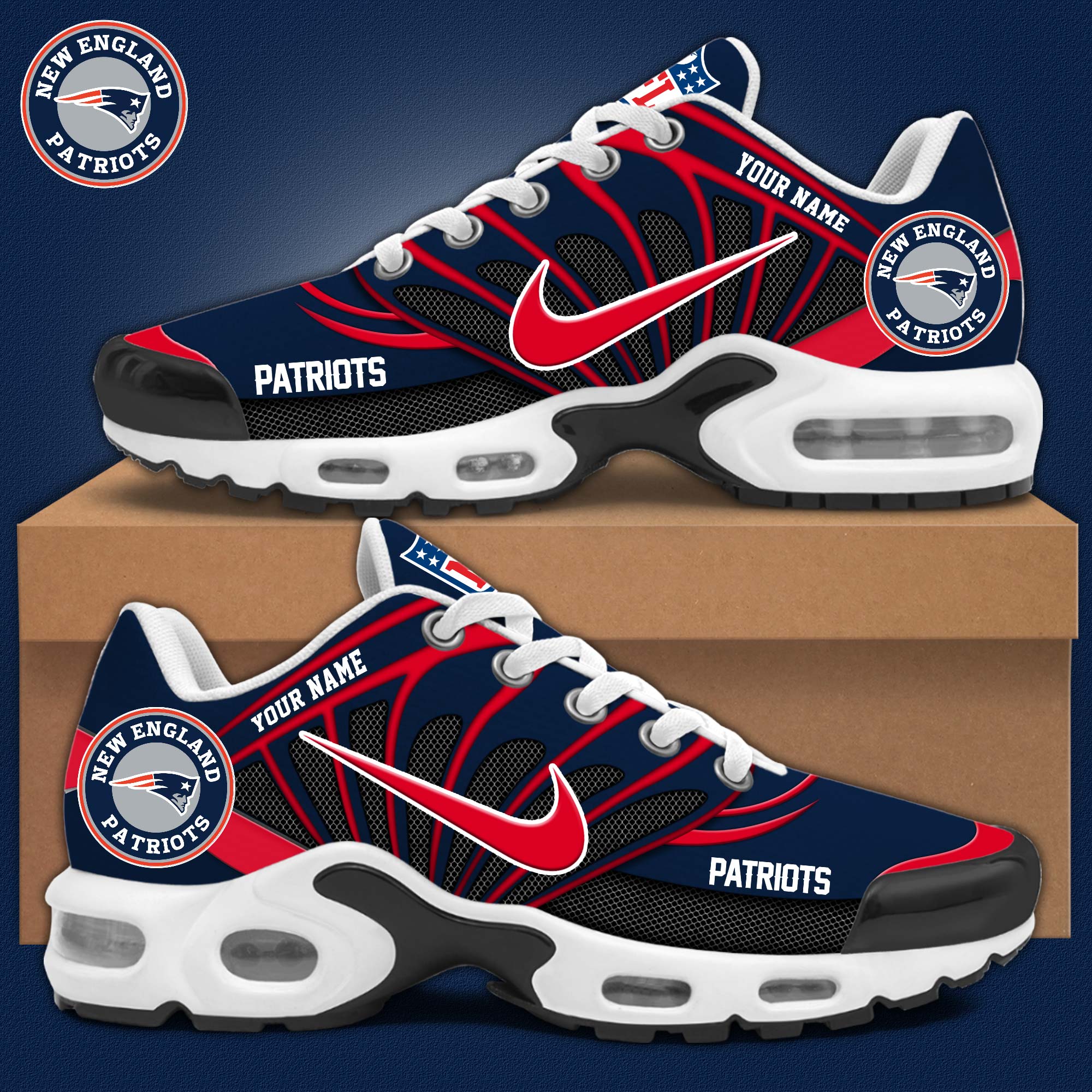 New England Patriots Air Max Plus Shoes Sneakers For Men And Women