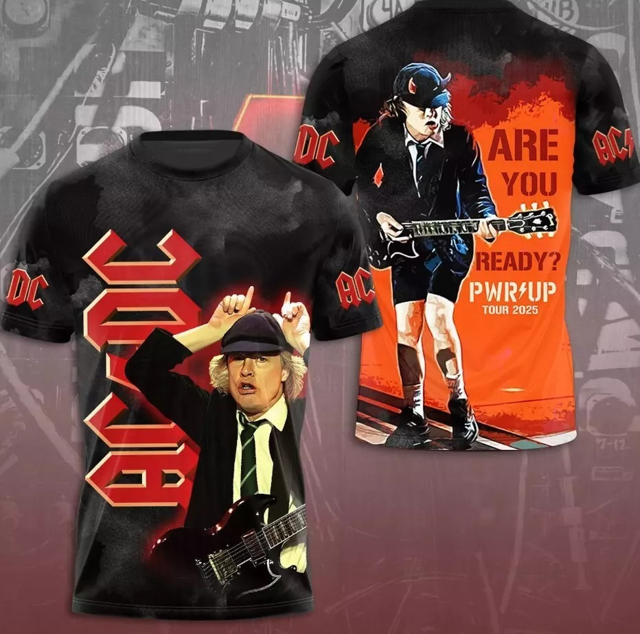 New Hot 2025 ACDC Pwr Up World Tour T-Shirt Tour Rock Band Shirt Gift ACDC Fans Oregontrailrvpk Shirt