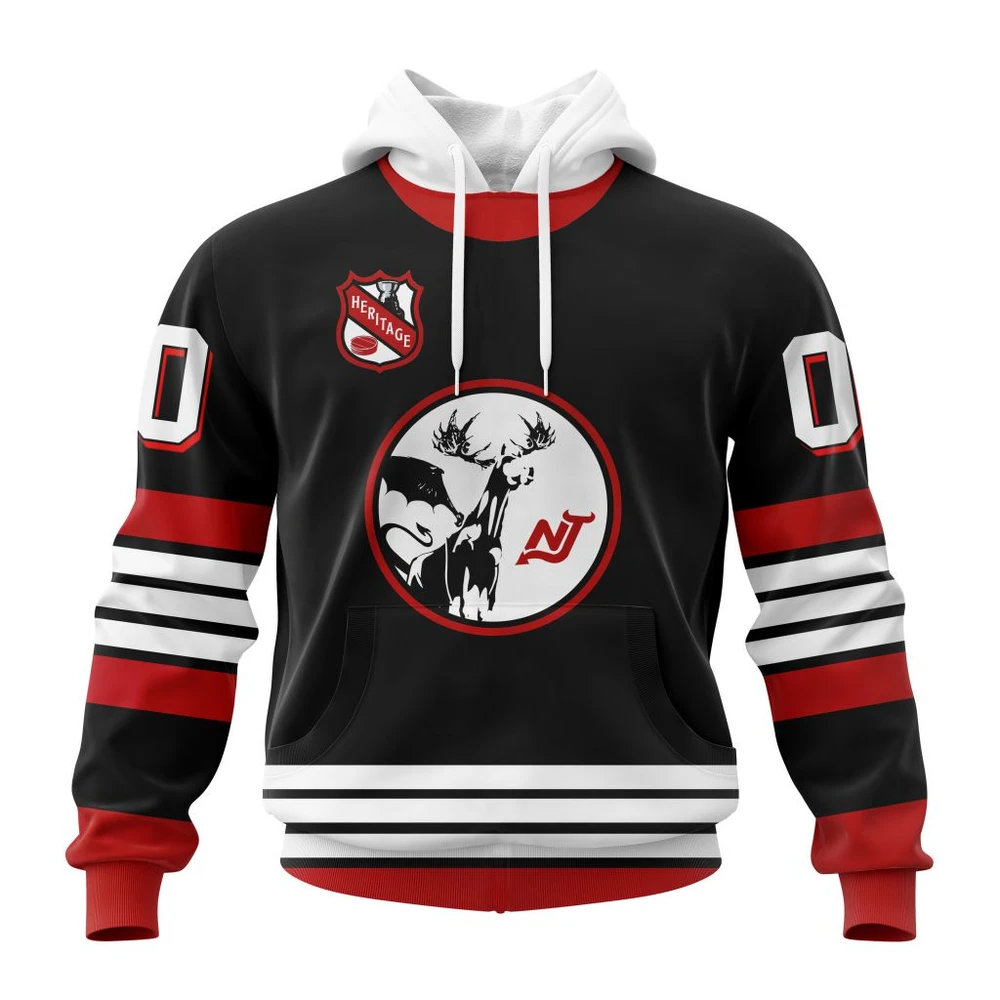 New Jersey Devils Personalized Heritage Design All Over Print Hoodie Style 74808